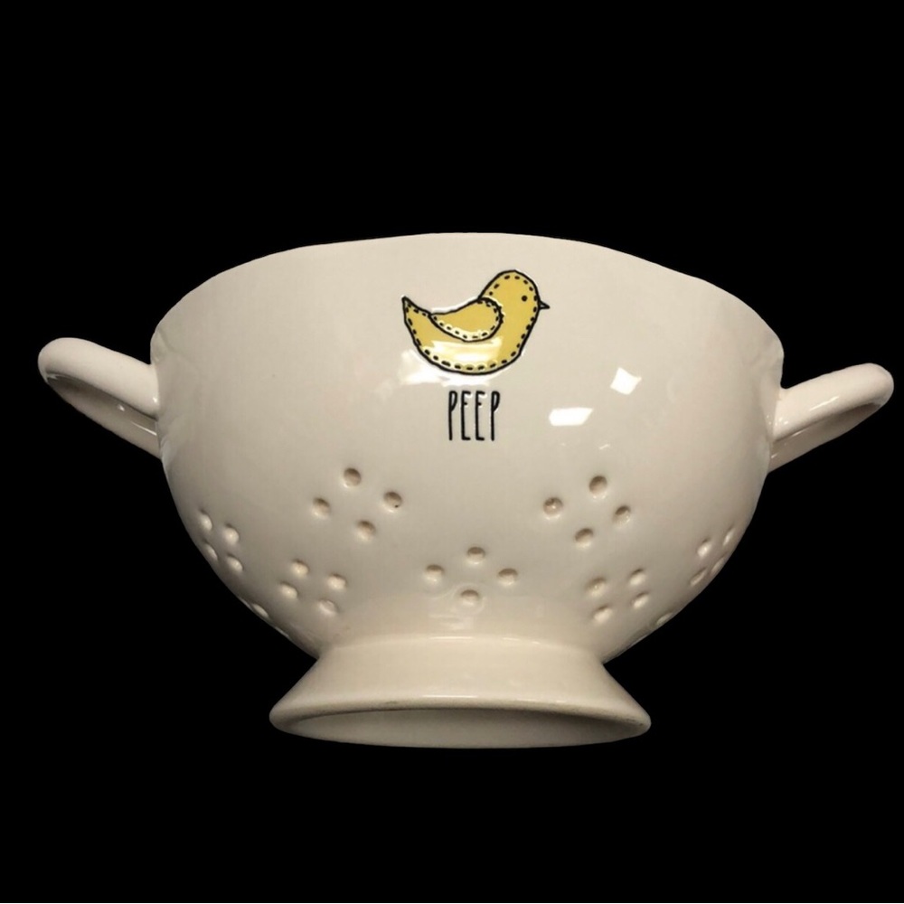 Rae Dunn Kitchen Tools Baby Chick Peep Easter Ceramic Strainer Colander 8"